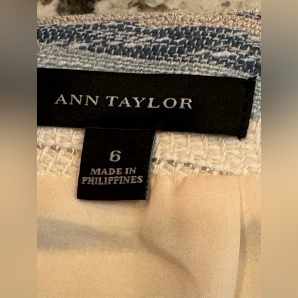 Ann Taylor Striped Blue and Cream Skirt, NWOT - Picture 6 of 6